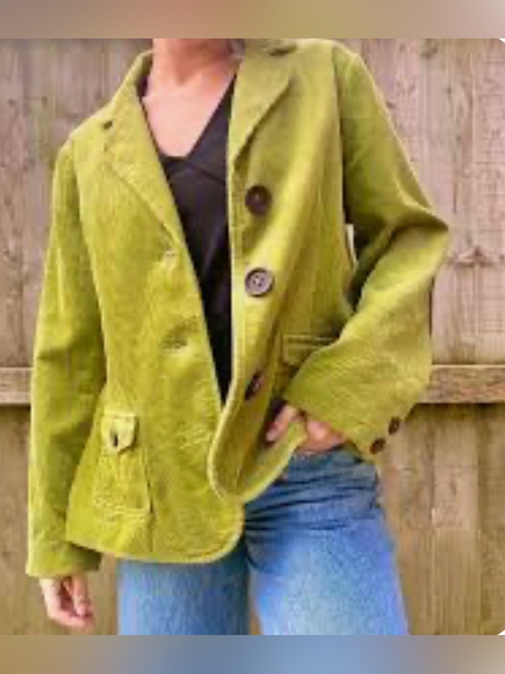 Boden Green Corduroy Blazer Jacket Sz 14
